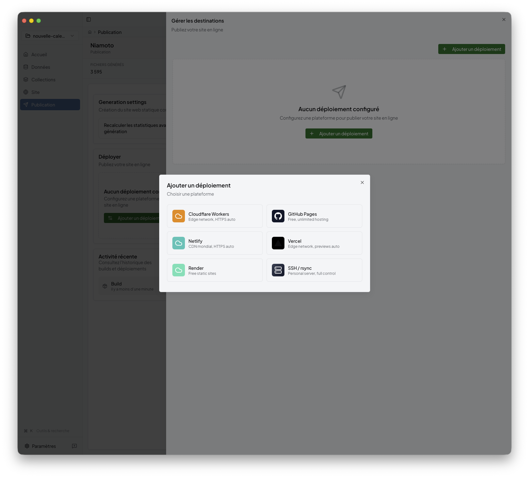 Deployment target picker